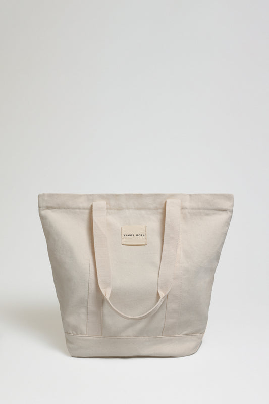 BORSA DA MARE IN TESSUTO BEIGE YSABEL MORA
