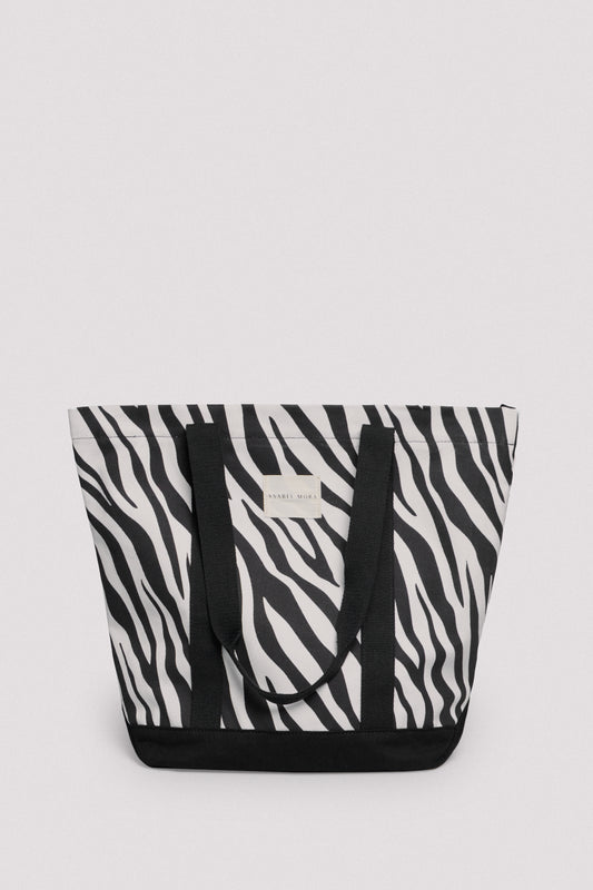 BORSA DA MARE IN TESSUTO STAMPA ANIMALIER ZEBRATA YSABEL MORA