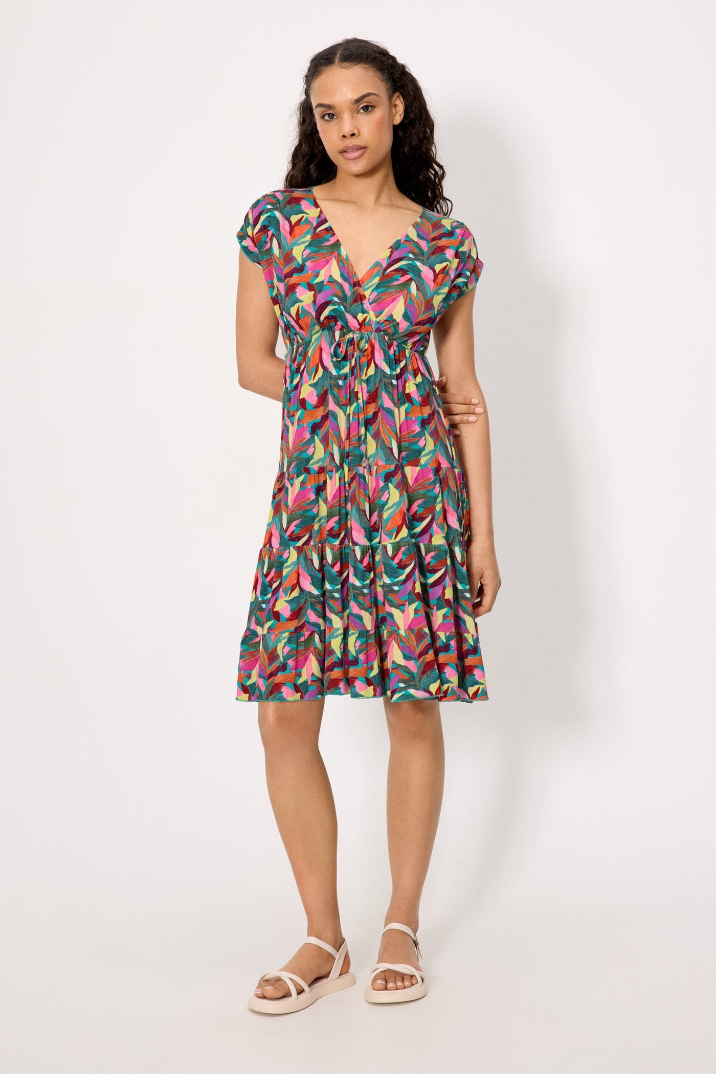 ABITO MIDI STAMPA FOLIAGE MULTICOLORE YSABEL MORA