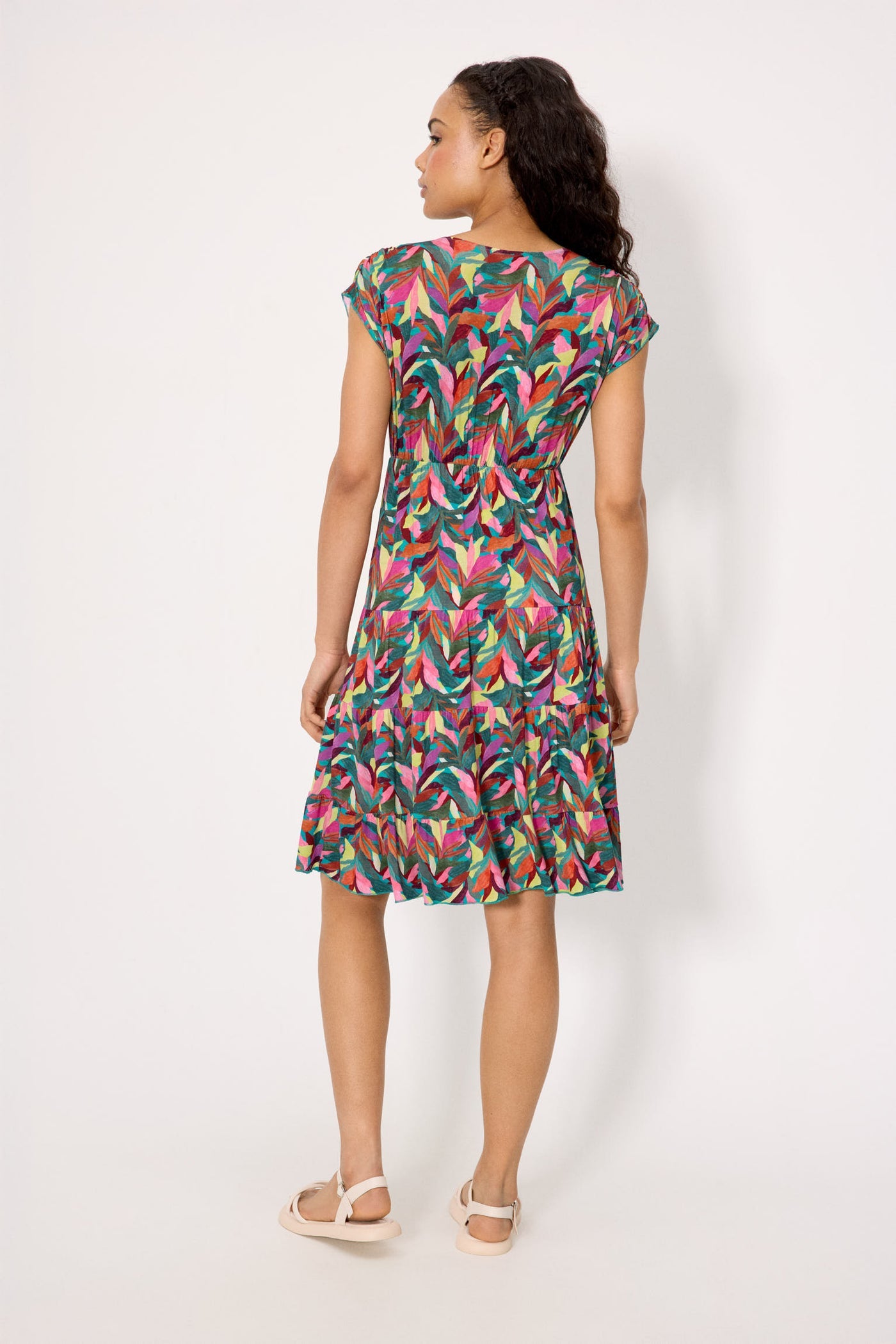 ABITO MIDI STAMPA FOLIAGE MULTICOLORE YSABEL MORA