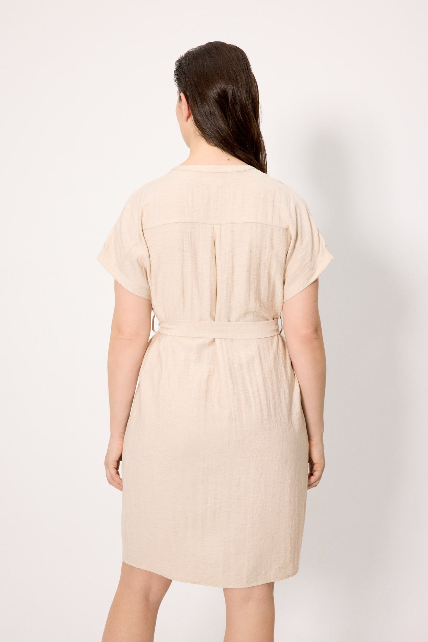 ABITO CAMICIA IN LINO E VISCOSA BEIGE YSABEL MORA