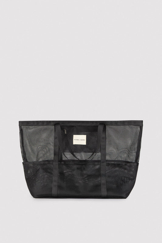 BORSA DA SPIAGGIA TRAFORATA NERO YSABEL MORA