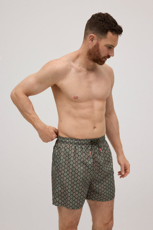 COSTUME BOXER CON STAMPA GEOMETRICA A ROMBI YSABEL MORA