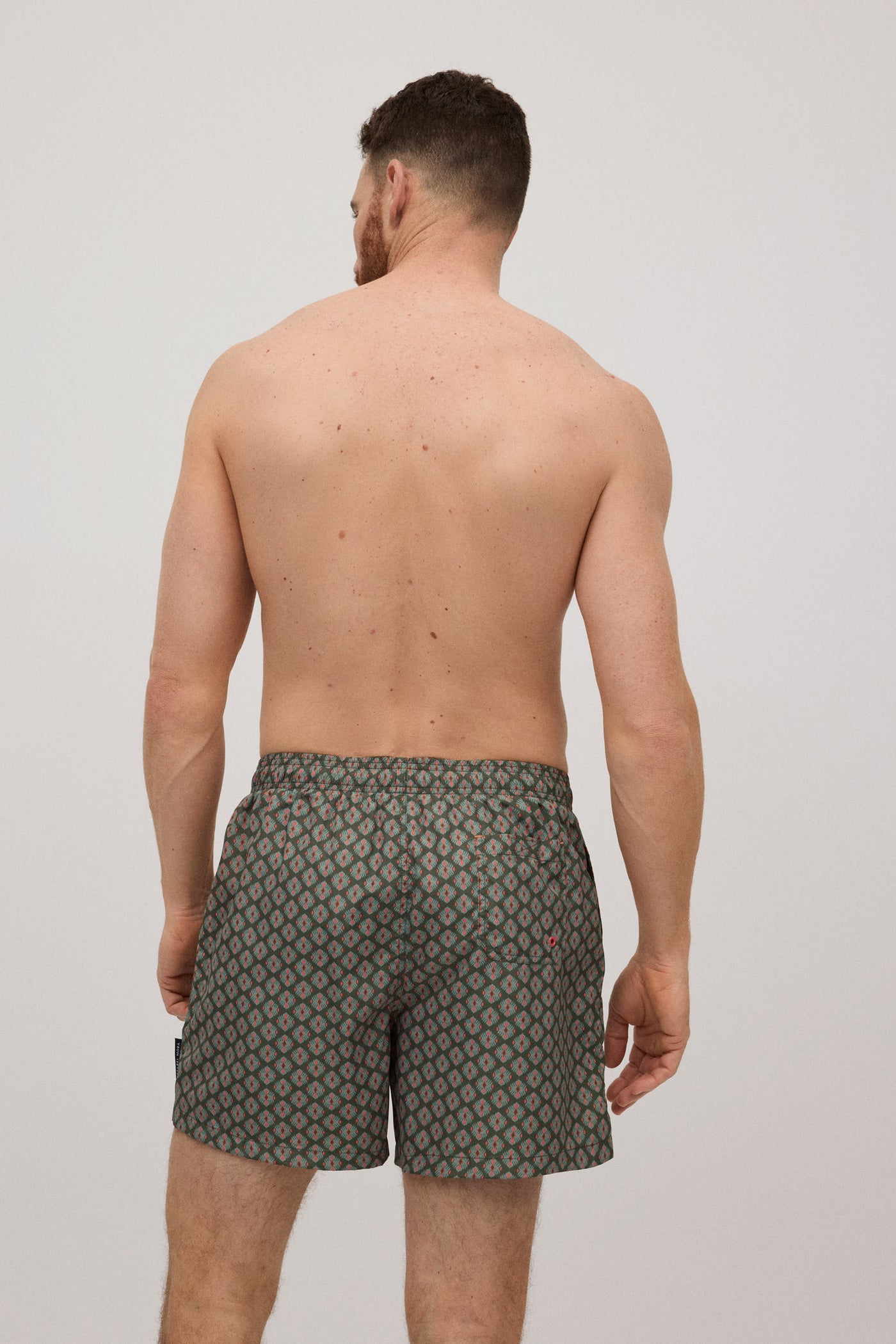 COSTUME BOXER CON STAMPA GEOMETRICA A ROMBI YSABEL MORA