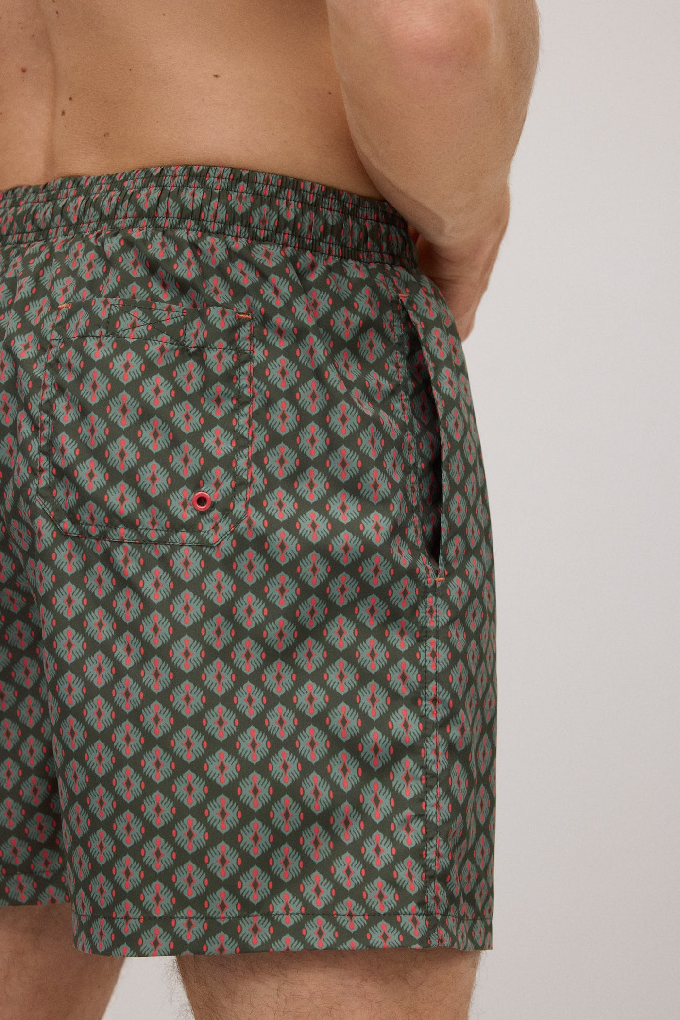 COSTUME BOXER CON STAMPA GEOMETRICA A ROMBI YSABEL MORA