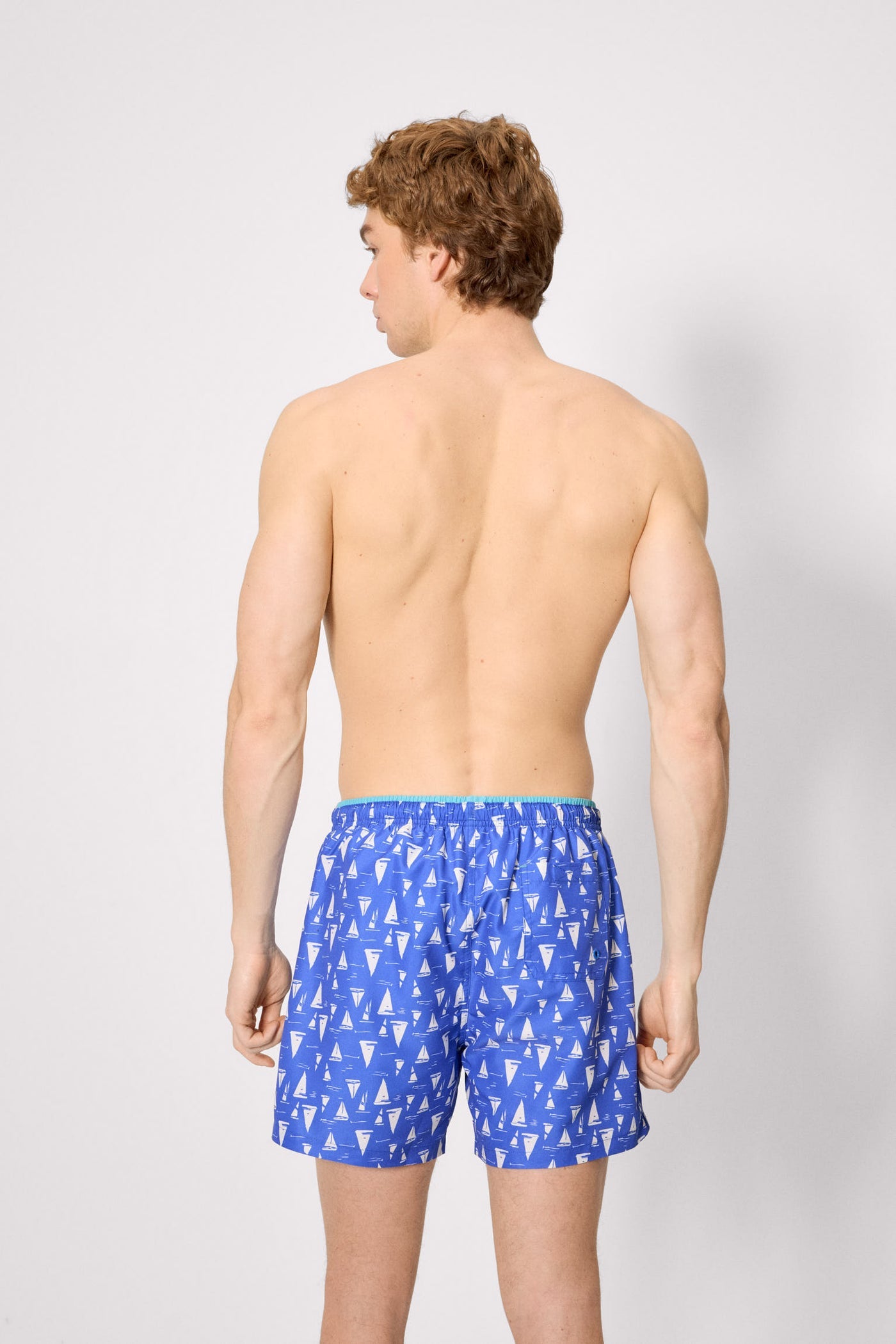 COSTUME BOXER BLU CON STAMPA BARCHE A VELA YSABEL MORA