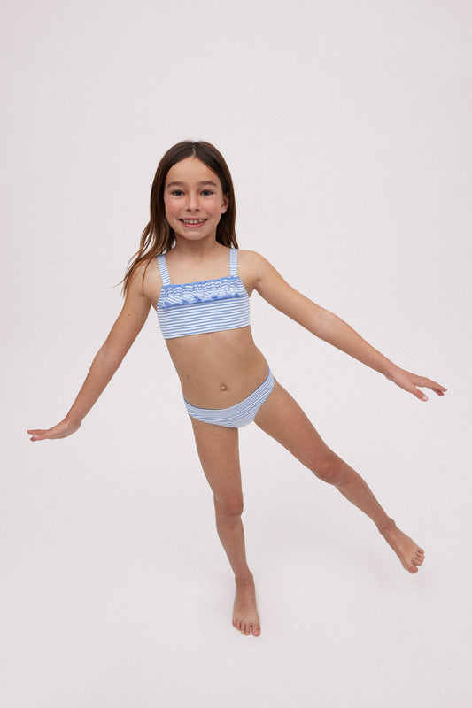 SET BIKINI BAMBINA CON STAMPA A RIGHE YSABEL MORA