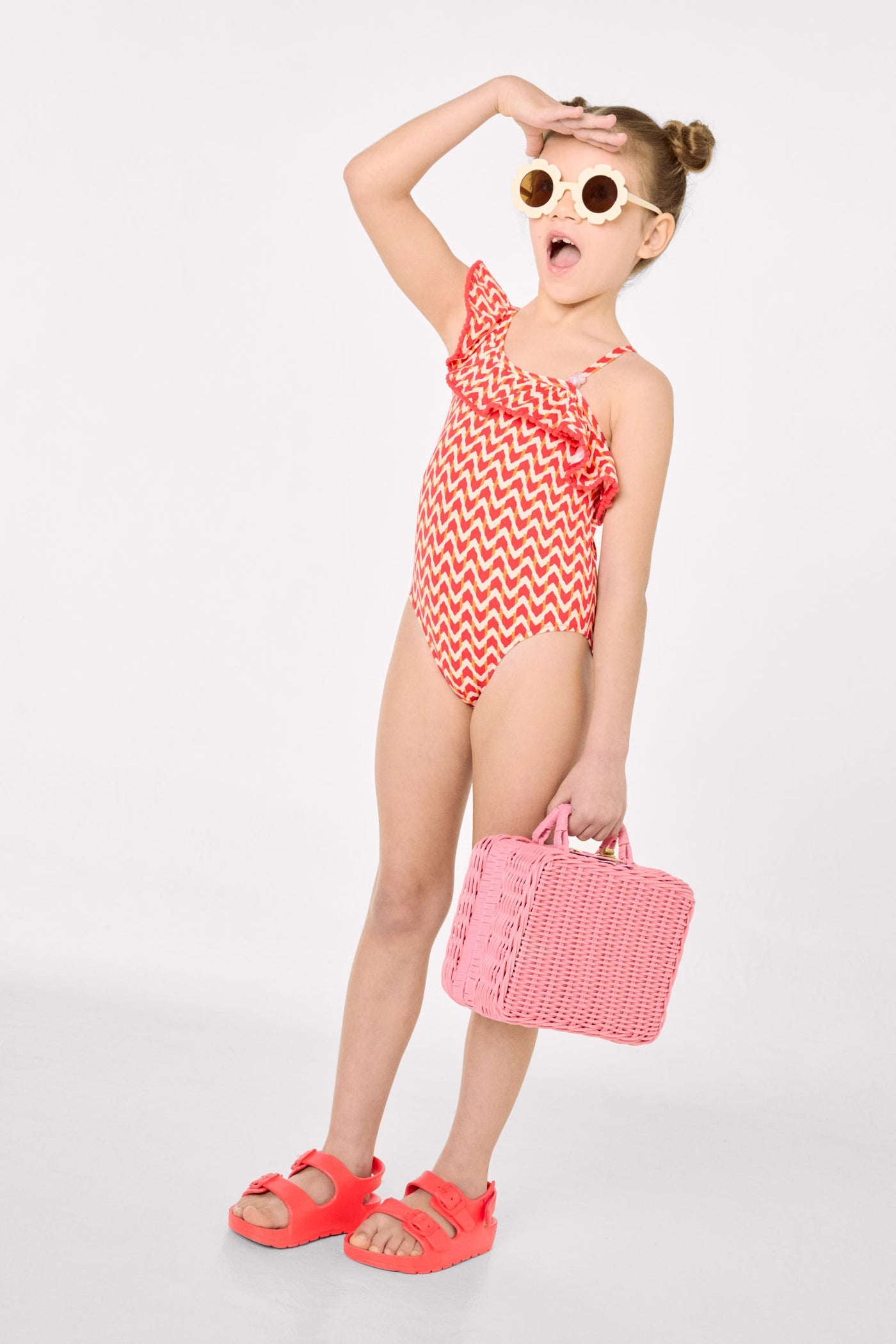 COSTUME INTERO BAMBINA CON BALZE E STAMPA ETNICA YSABEL MORA