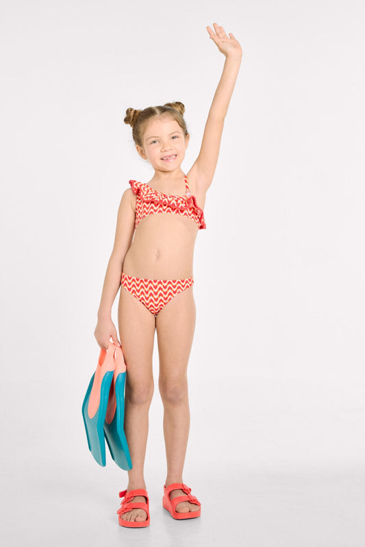 BIKINI BAMBINA ASIMMETRICO STAMPA ETNICA YSABEL MORA