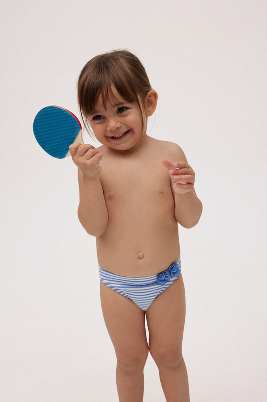 SLIP BIKINI BIMBA CON STAMPA A RIGHE YSABEL MORA