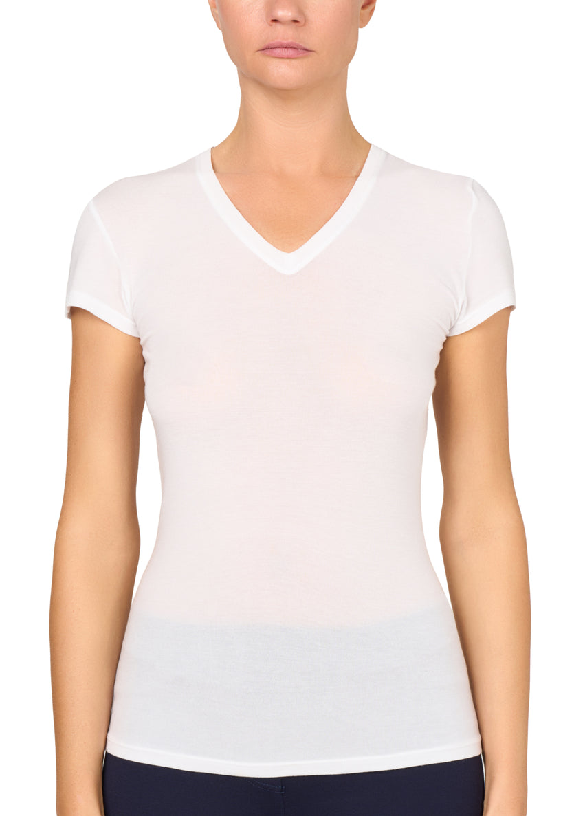 T-SHIRT LÉGER CON SETA SCOLLO A V PHILIPPE MATIGNON