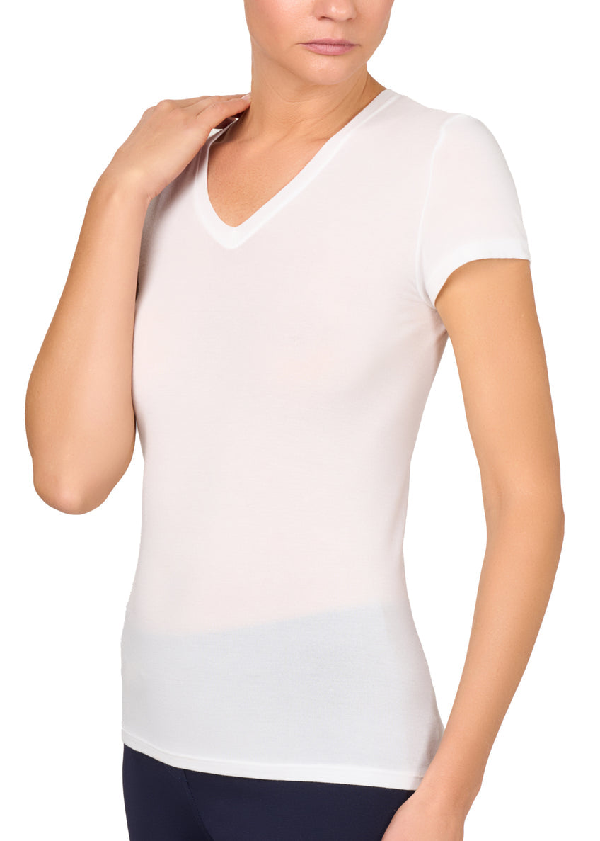 T-SHIRT LÉGER CON SETA SCOLLO A V PHILIPPE MATIGNON