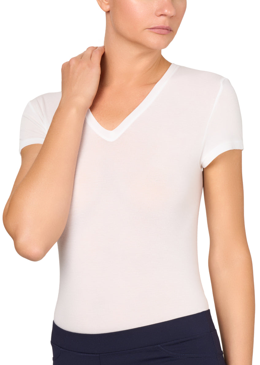 T-SHIRT LÉGER CON SETA SCOLLO A V PHILIPPE MATIGNON