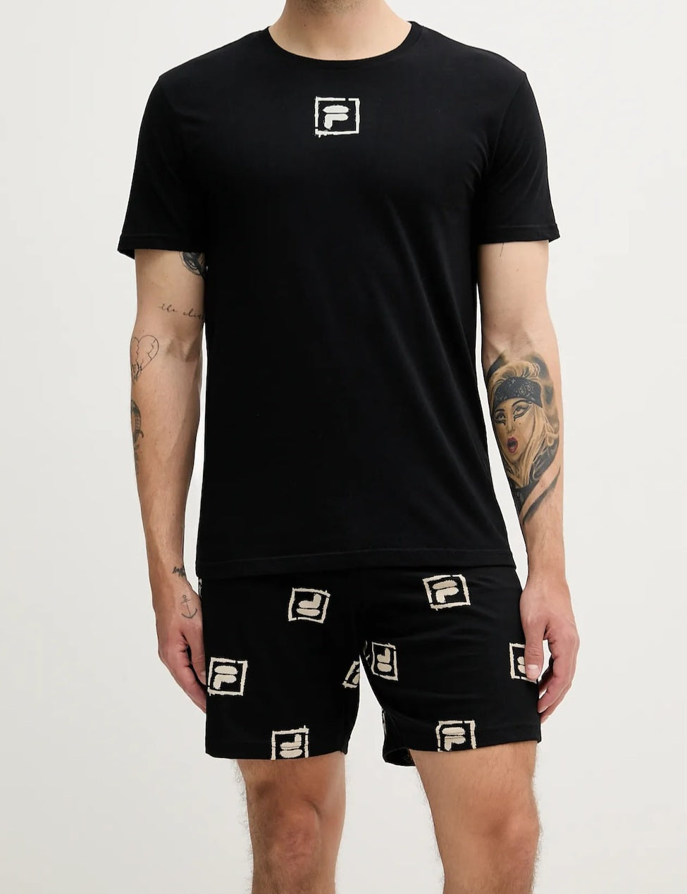 SET T-SHIRT+PANTALONCINO UOMO IN COTONE FILA