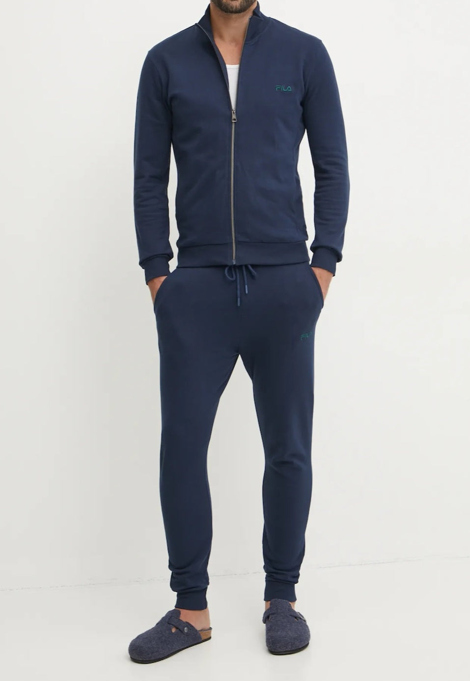 TUTA UOMO CON ZIP IN COTONE FELPATO FILA