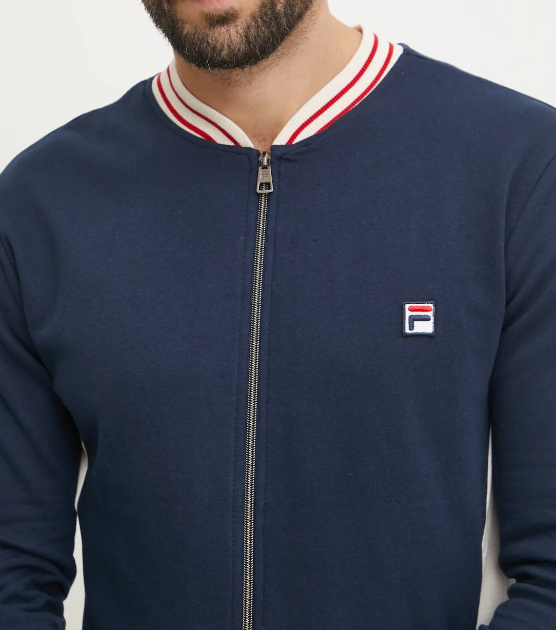TUTA UOMO NEW NAVY CON ZIP IN COTONE FELPATO FILA