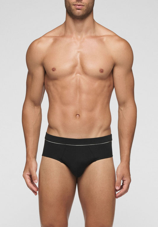 SLIP IN COTONE ELASTICIZZATO NERO IN ACTION CAGI