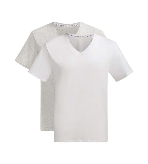 PACK DA 2 T-SHIRT SCOLLO A V IN COTONE BIOLOGICO DIM