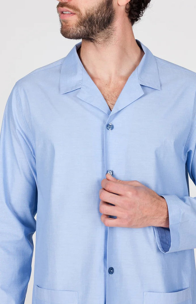 FLAVIO PIGIAMA CARDIGAN IN POPELINE PURO COTONE ALPINA
