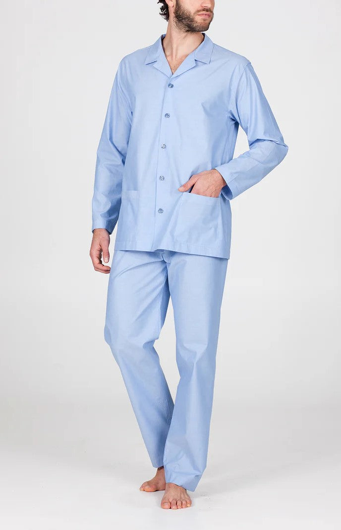 FLAVIO PIGIAMA CARDIGAN IN POPELINE PURO COTONE ALPINA