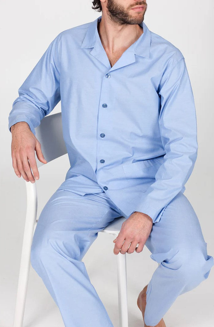 FLAVIO PIGIAMA CARDIGAN IN POPELINE PURO COTONE ALPINA