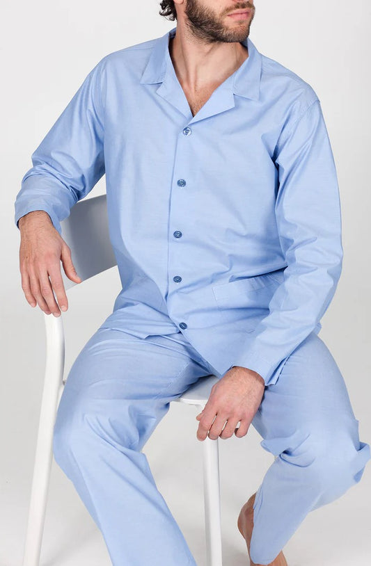 FLAVIO PIGIAMA CARDIGAN IN POPELINE PURO COTONE ALPINA
