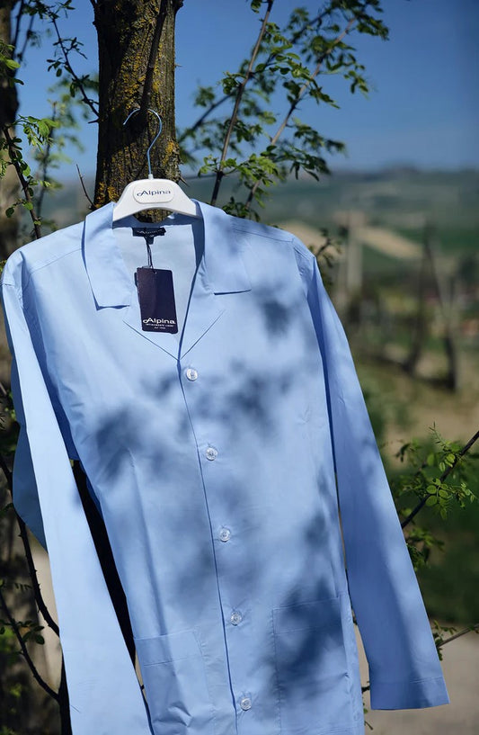 FLAVIO PIGIAMA CARDIGAN IN POPELINE PURO COTONE ALPINA