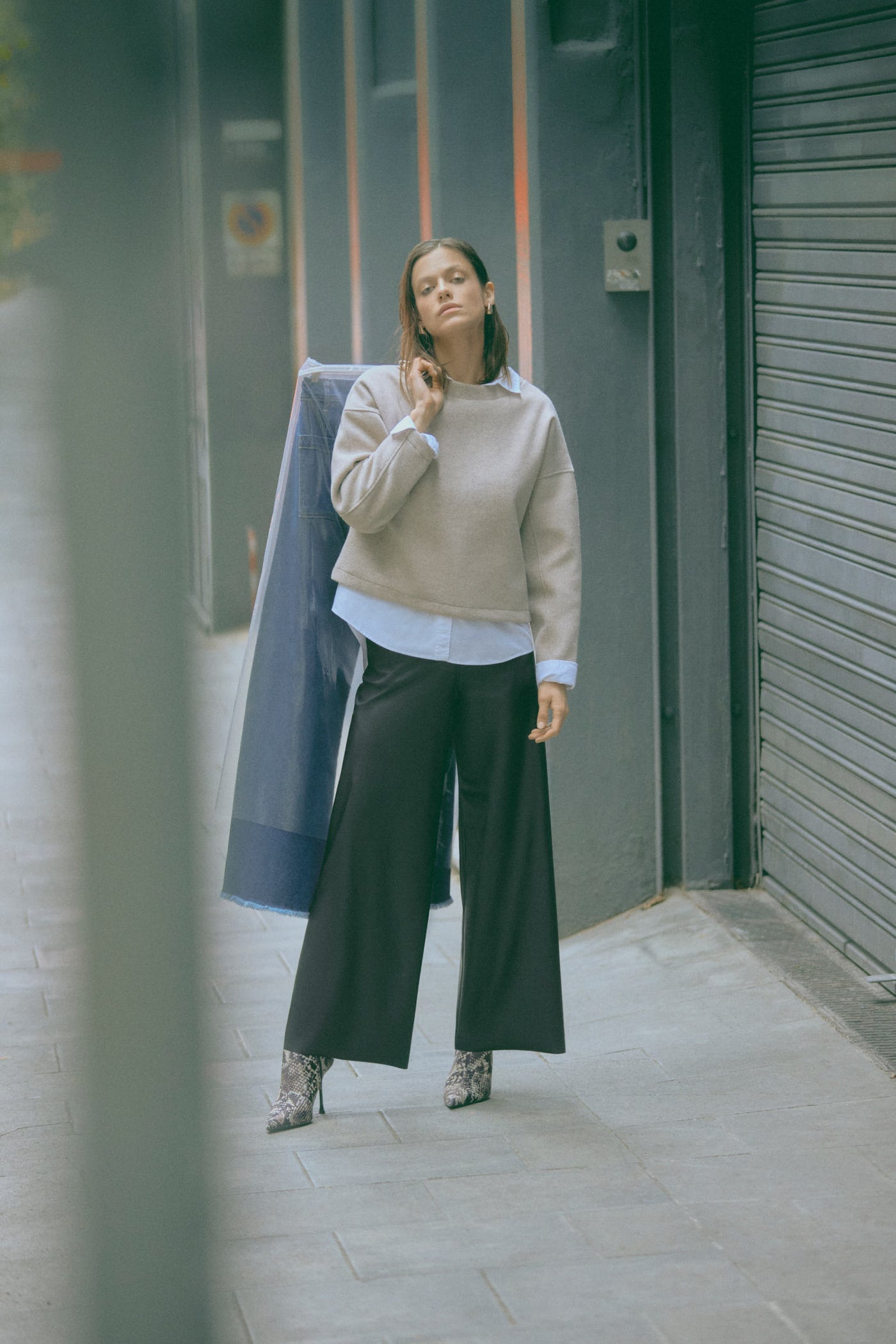 PANTALONE TERMICO WIDE LEG EFFETTO PELLE YSABEL MORA