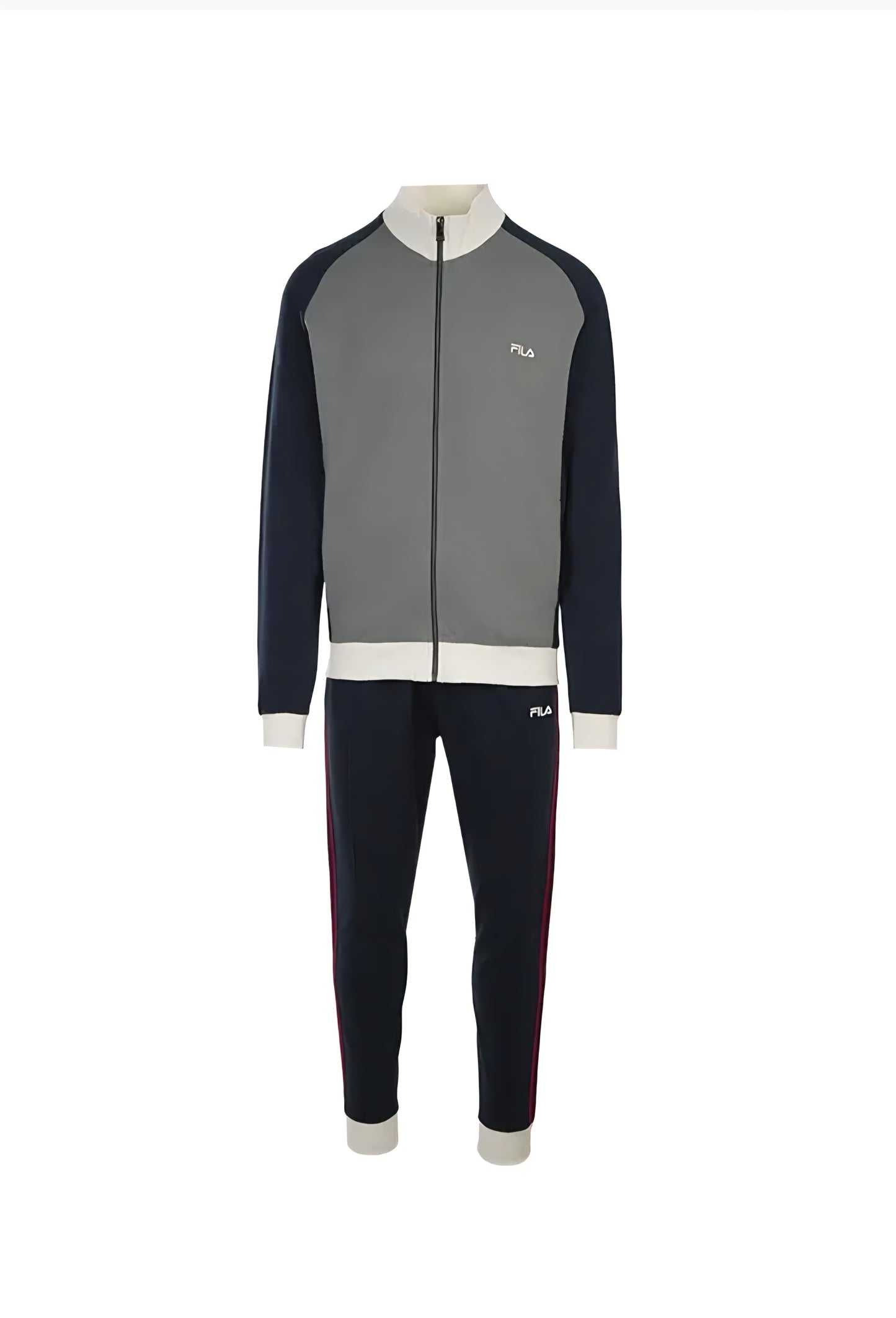 TUTA UOMO BICOLOR CON ZIP IN COTONE FELPATO FILA