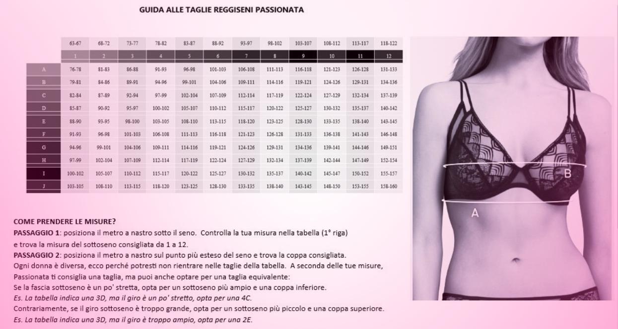 Reggiseni passionata taglie on sale