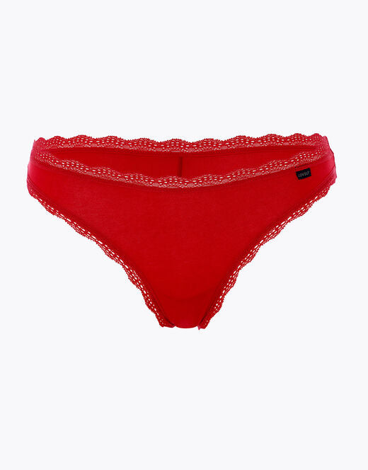 BRASILIANA LOVABLE COTONE E PIZZO ELASTICIZZATO ROSSO LOVABLE