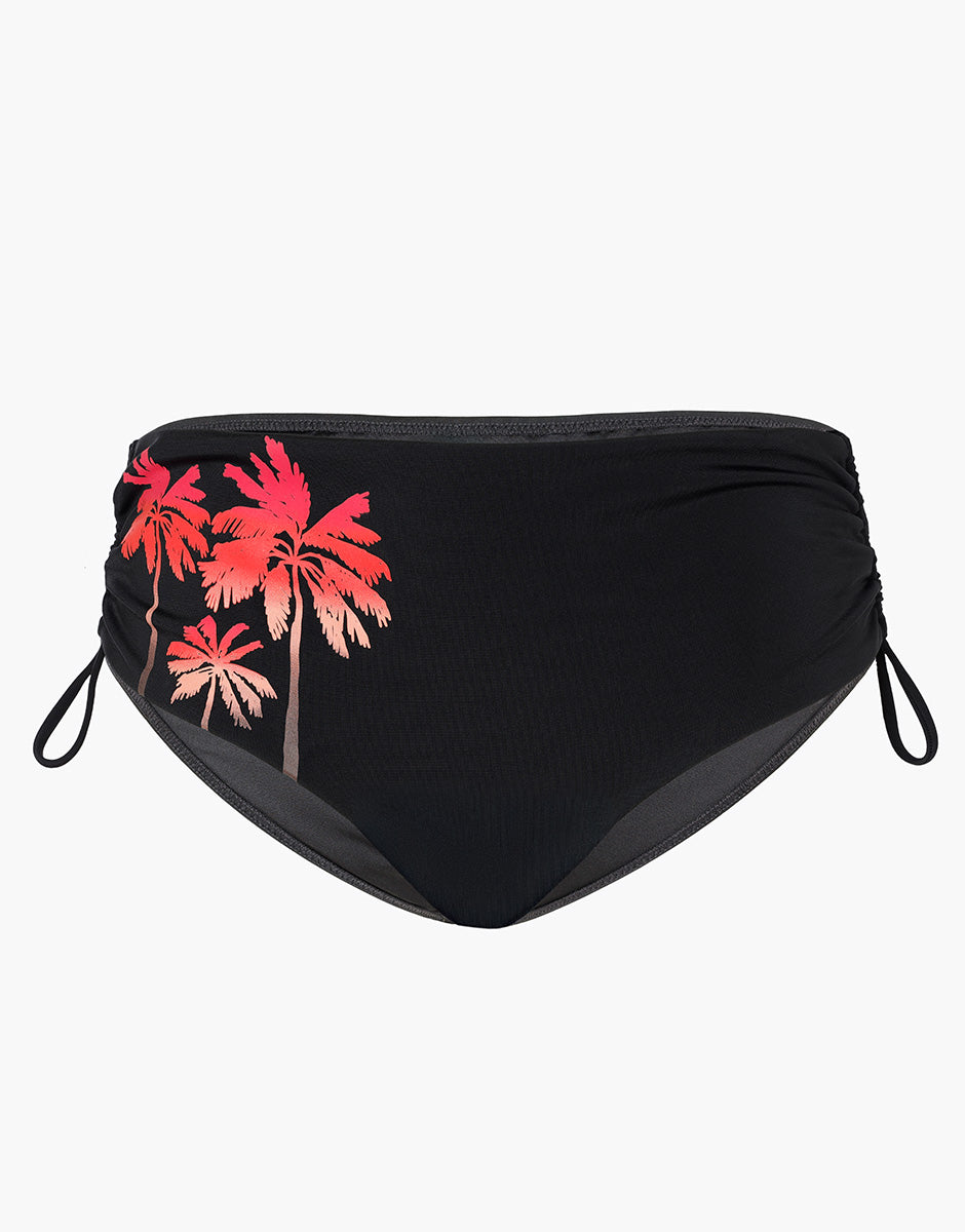 SLIP BIKINI VITA ALTA NERO STAMPA PALME LINEA PRINTED SHAPING MICRO LOVABLE