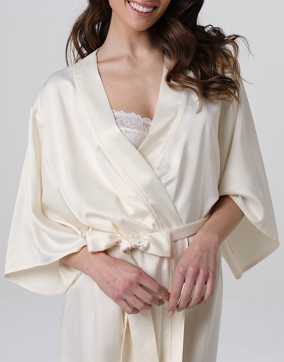 VESTAGLIA SATIN BIANCO LATTE LOVABLE