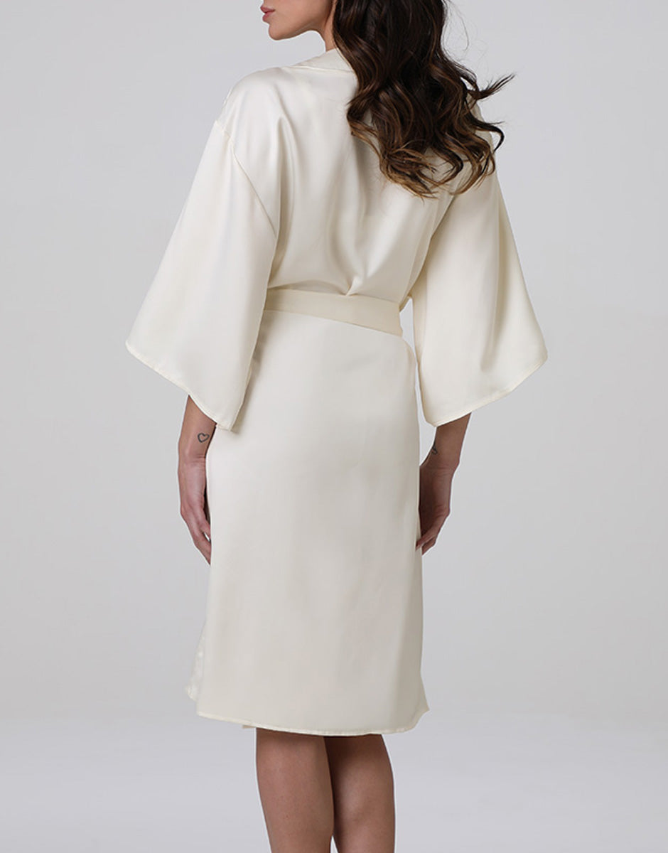 VESTAGLIA SATIN BIANCO LATTE LOVABLE