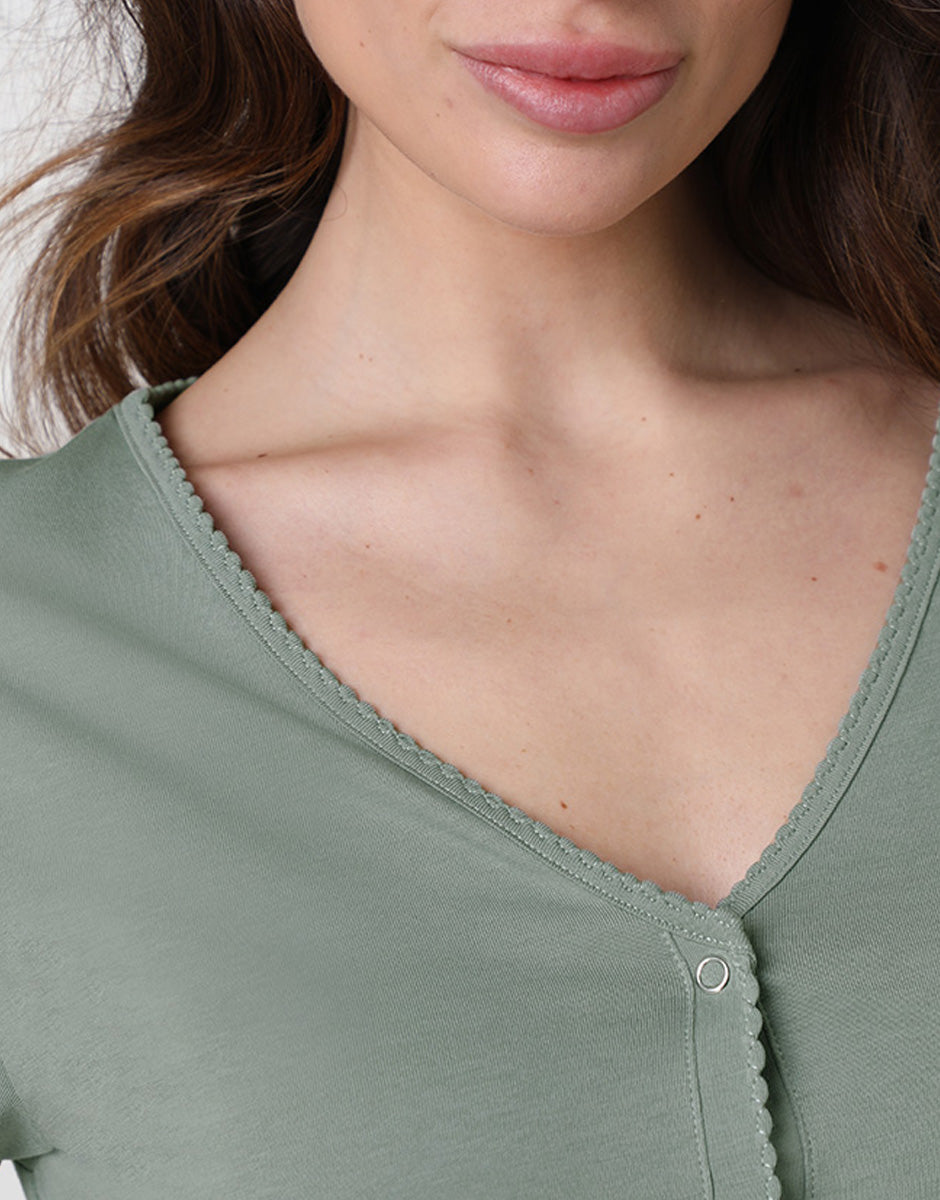 CAMICIA DA NOTTE APERTA IN JERSEY LOVABLE