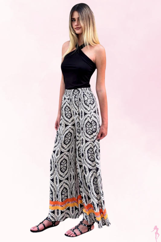PANTALONE IN VISCOSA STAMPA DAMASCATA NORTH POLE LADIES