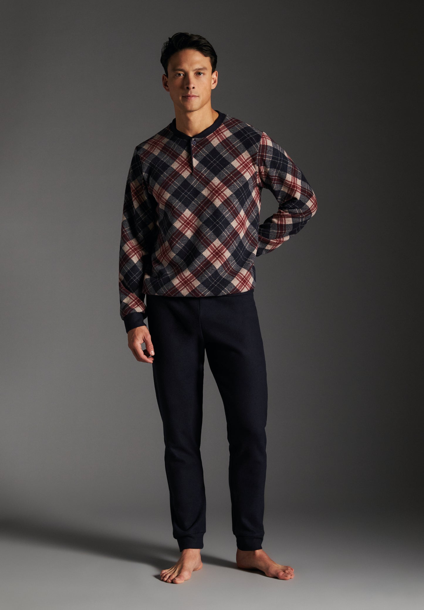 PIGIAMA LUNGO SERAFINO PUNTO MILANO SOFT QUADRI CAGI