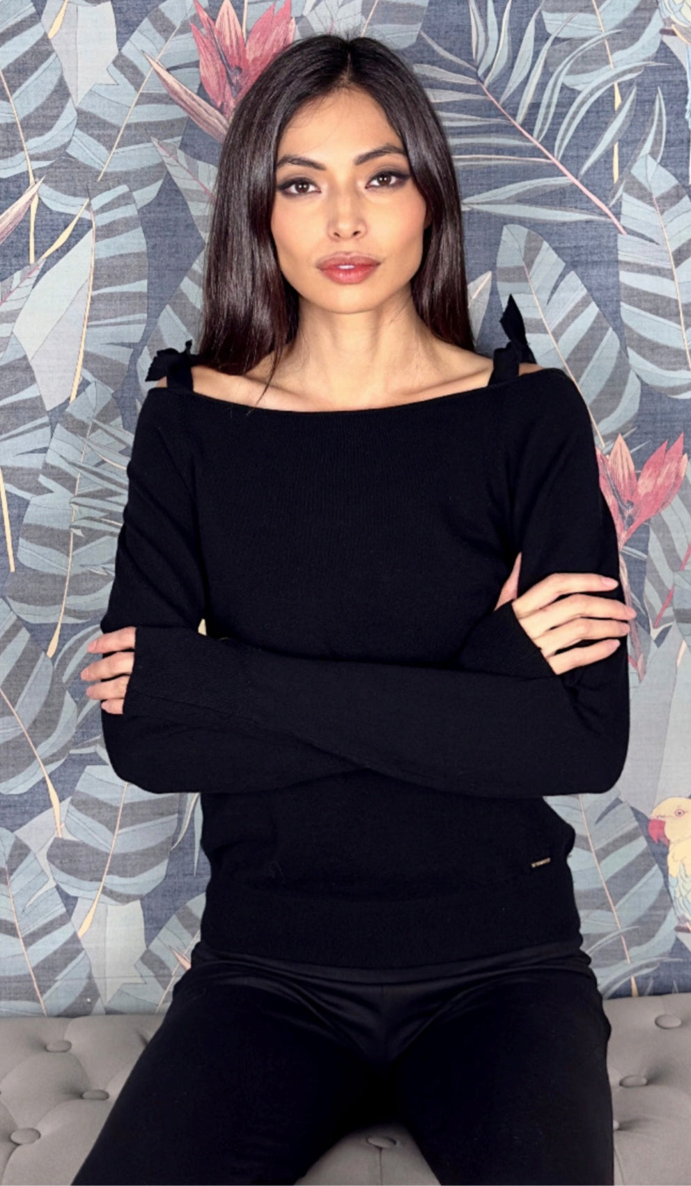 MAGLIA SCOLLO A BARCA CON FIOCCHI NORTH POLE LADIES