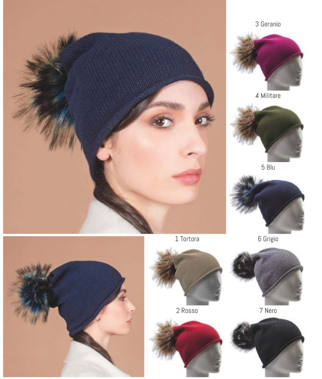 BERRETTO CON LANA, VISCOSA E CACHEMIRE PAOLA PEN