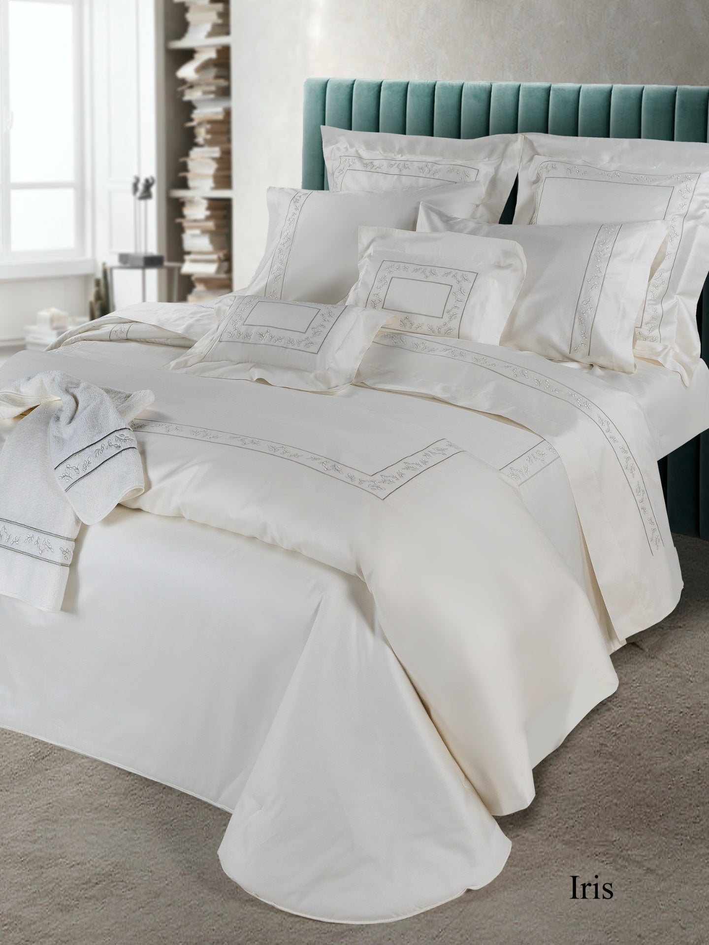 PARURE MATRIMONIALE IRIS ROMA IN RASO DI COTONE BARBACCI FIRENZE