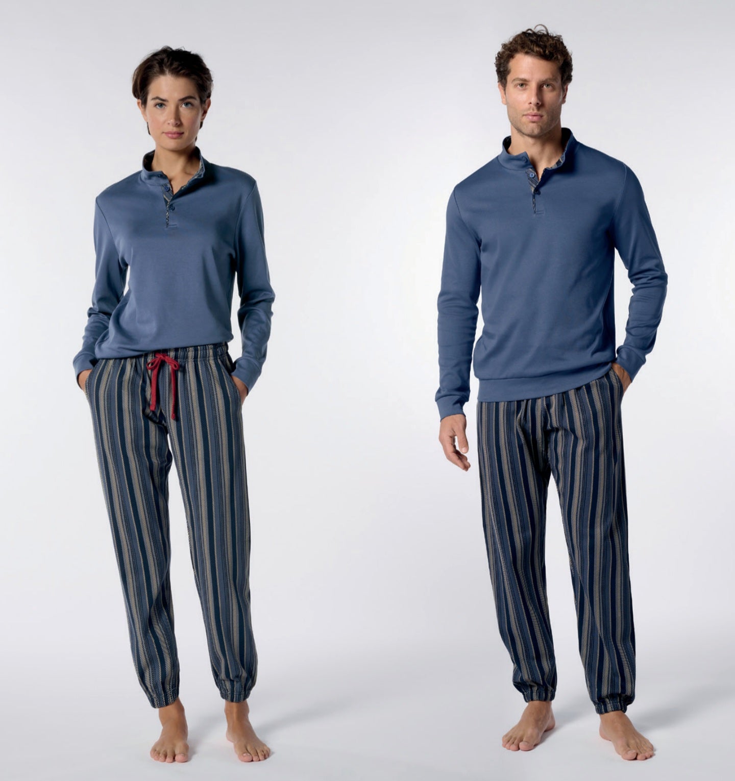 PIGIAMA UNISEX LUPETTO IN CALDO COTONE STAMPA A RIGHE PEROFIL