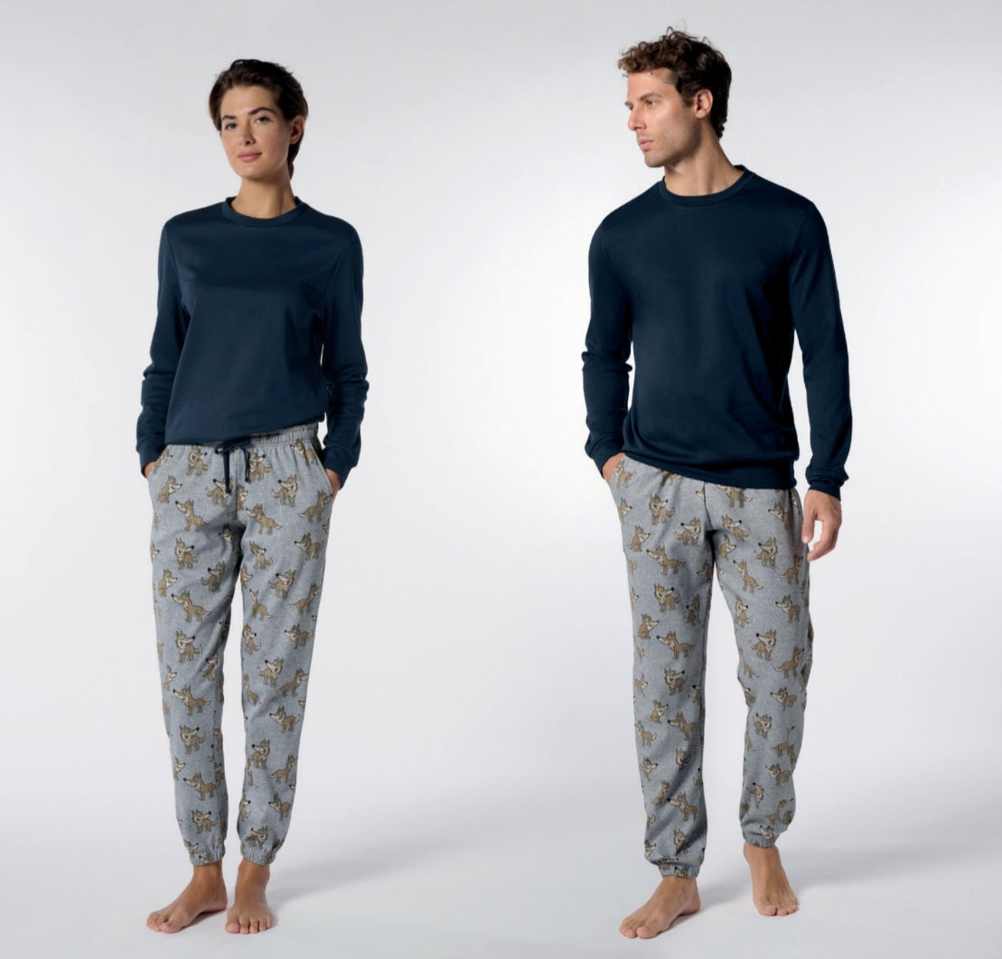 PIGIAMA UNISEX GIROCOLLO IN CALDO COTONE FANTASIA LUPO PEROFIL