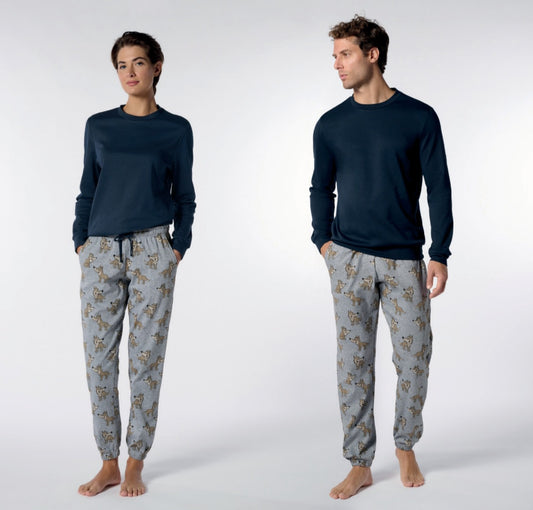 PIGIAMA UNISEX GIROCOLLO IN CALDO COTONE FANTASIA LUPO PEROFIL