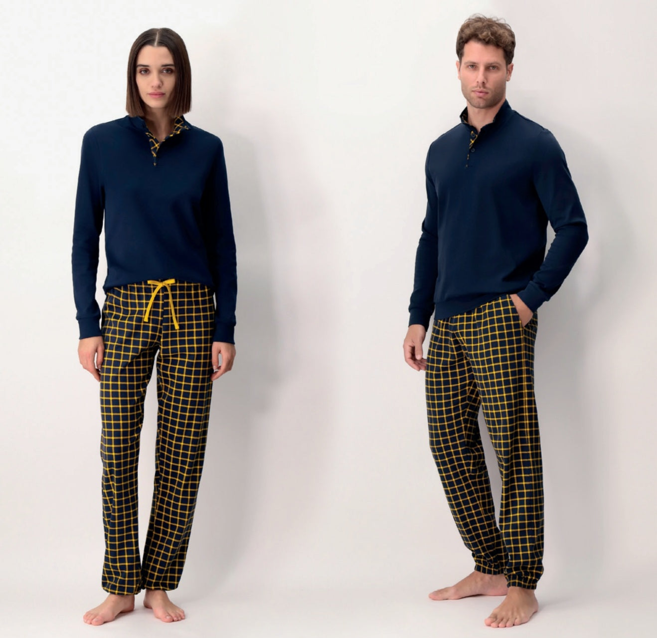 PIGIAMA UNISEX LUPETTO IN CALDO COTONE STAMPA A QUADRI PEROFIL