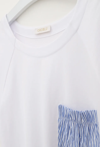 T-SHIRT GIROCOLLO IN COTONE POCKET OROBLU'