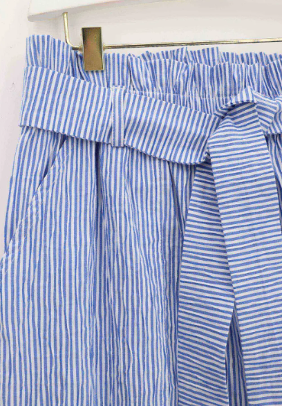 PANTALONE AMPIO IN COTONE ELASTICIZZATO STRIPES OROBLU