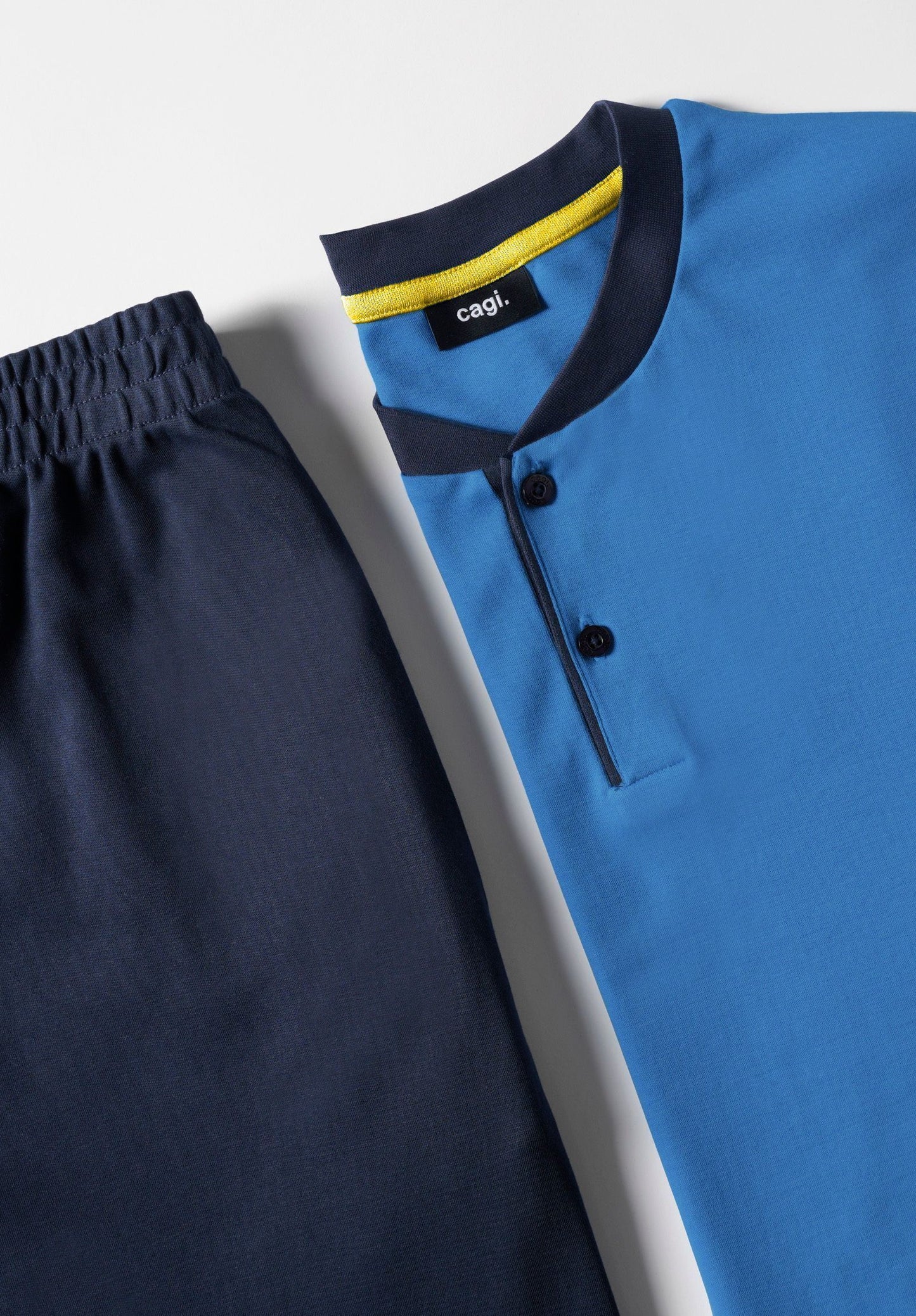 PIGIAMA LUNGO SERAFINO IN INTERLOCK DI COTONE INVERNALE CAGI