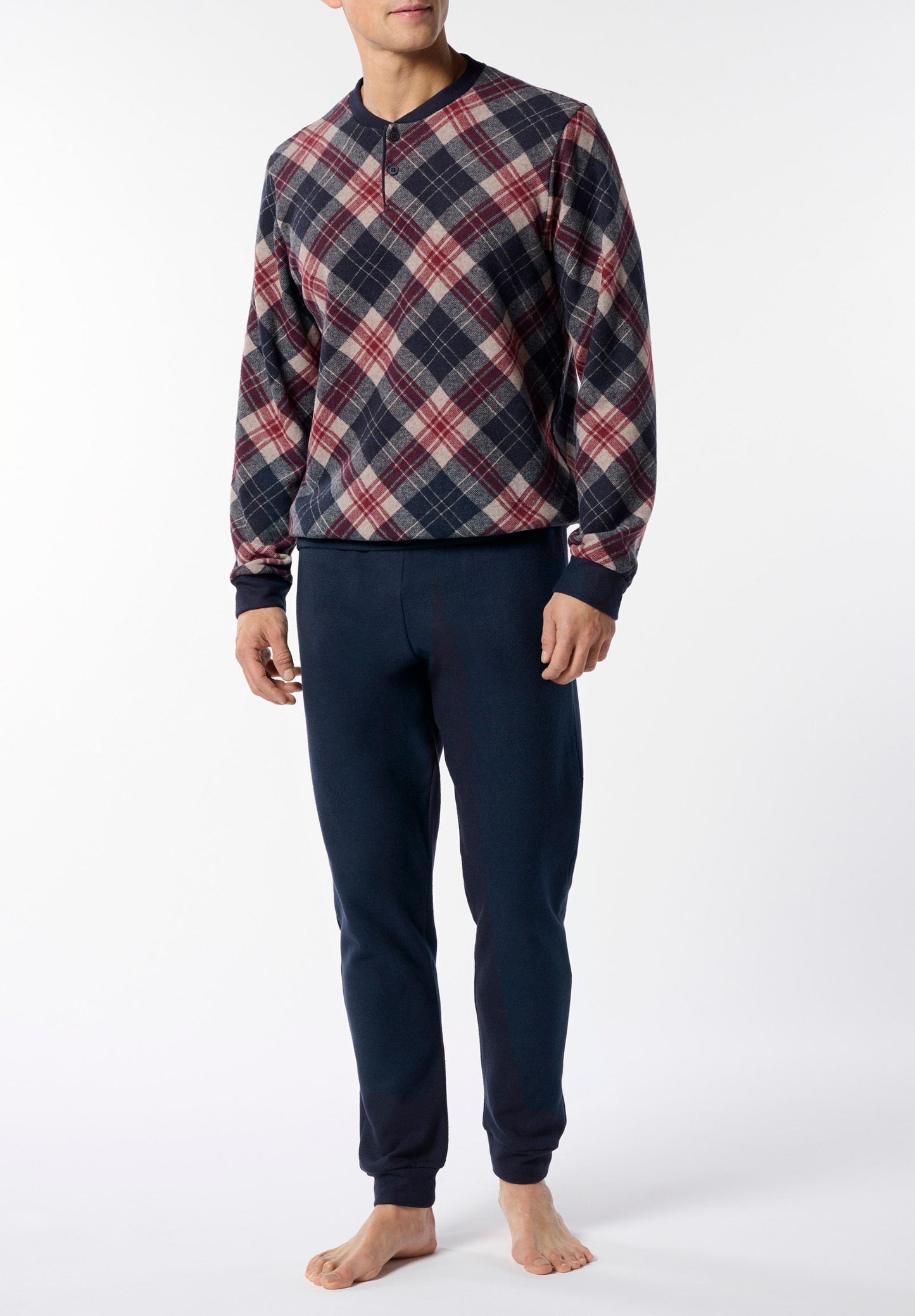 PIGIAMA LUNGO SERAFINO PUNTO MILANO SOFT QUADRI CAGI