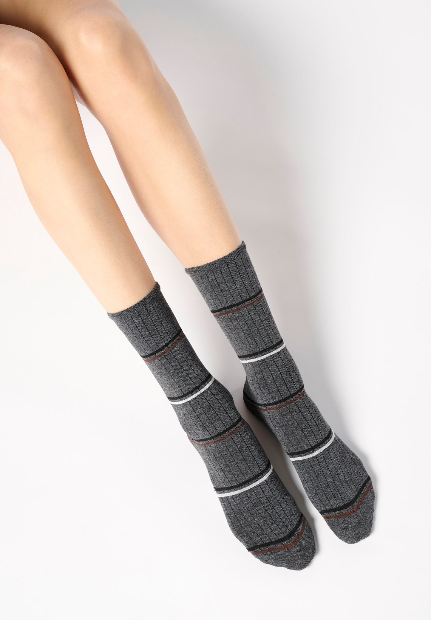 CALZINI TWINS PLAIN & STRIPES BIPACK OROBLÙ