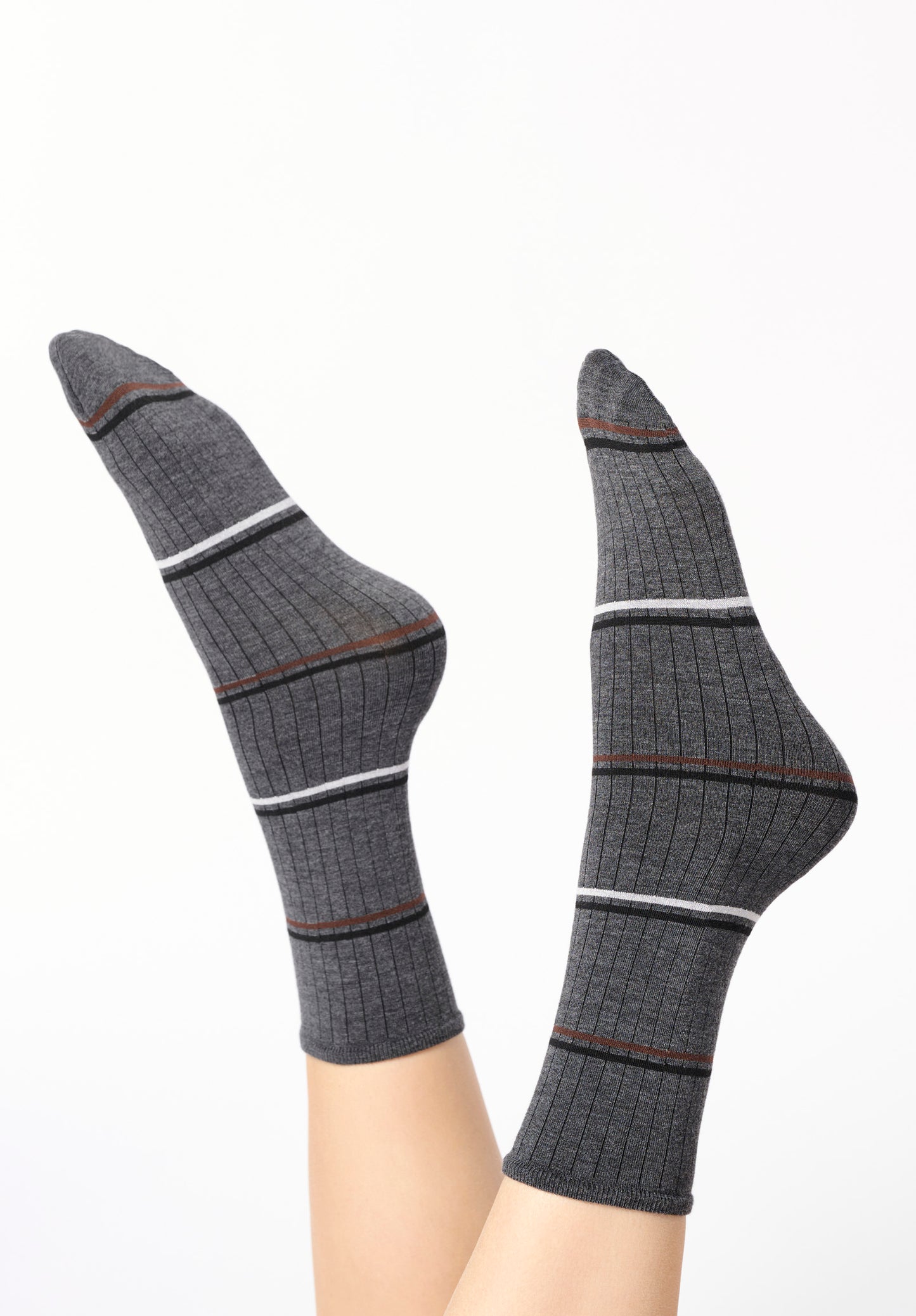 CALZINI TWINS PLAIN & STRIPES BIPACK OROBLÙ